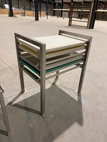 Snijtafelrek + onderstel in RVS - 800x600mm beschikbaar voor biedingen