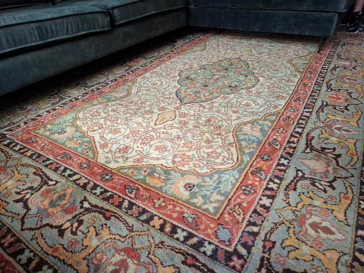 Vloerkleed, Huis en Inrichting, Stoffering | Tapijten en Vloerkleden, Gebruikt, Crème, Beige, Rood, Groen, Ophalen