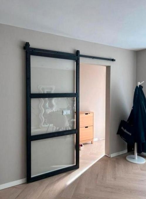 Maatwerk schuifdeur staallook, al vanaf €180,-, Doe-het-zelf en Bouw, Deuren en Vliegenramen, Nieuw, Binnendeur, Glas, Hout, Schuifdeur