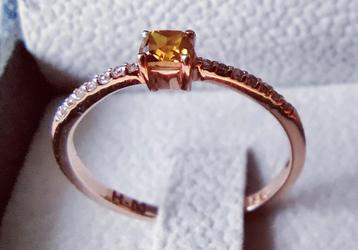 Bague en or rose 14k  (taille 50.5, 16 mm de diamètre)   Dia beschikbaar voor biedingen