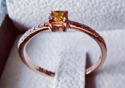 Bague en or rose 14k  (taille 50.5, 16 mm de diamètre)   Dia, Handtassen en Accessoires, Ringen, Zo goed als nieuw, Goud, Goud