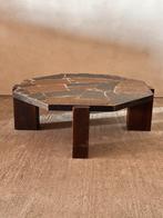 Brutalistische stenen koffie tafel, Huis en Inrichting, Ophalen, Overige materialen, Zo goed als nieuw, Brutalism vintage slate coffee table