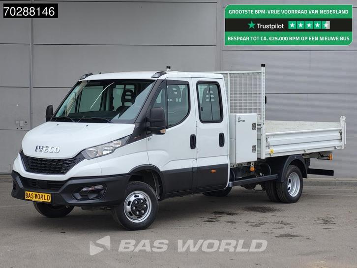Iveco Daily 35C16 Open Laadbak met Kist Dubbel Cabine Dubbel, Auto's, Bestelwagens en Lichte vracht, Bedrijf, Te koop, Achteruitrijcamera
