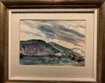 Schilderij berglandschap met haven, Antiek en Kunst, Ophalen