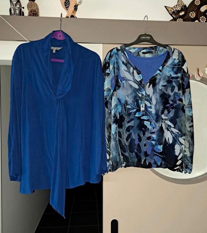 Ulla Popken en Witteveen blouses mt 46/48, Kleding | Dames, Grote Maten, Zo goed als nieuw, Blouse of Tuniek, Blauw, Ophalen of Verzenden