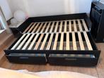 Ikea bed uitschuifbaar met 2 opberglades, Enlèvement, Utilisé, 200 cm, Bois