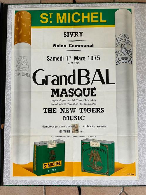 Affiche publicitaire pour cigarettes St.Michel (1975), Collections, Articles de fumeurs, Briquets & Boîtes d'allumettes, Comme neuf