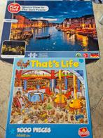 2 puzzels 1000 stukjes, Ophalen of Verzenden, Zo goed als nieuw