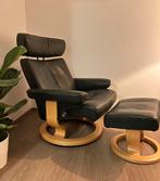 Stressless Design Fauteuil incl. Voetenbank, Huis en Inrichting, Ophalen, Zo goed als nieuw, Hout, Stressless Ekorne