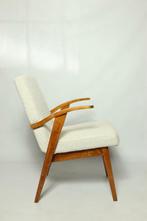 Fauteuil modern boucle blanc cassé 1970 midcentury renovated, Antiquités & Art, Enlèvement ou Envoi