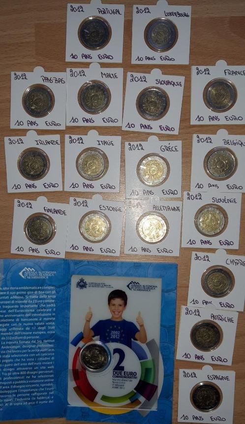 2 euros commémoratives 2012 (10 ans ), Timbres & Monnaies, Monnaies | Europe | Monnaies euro, Série, 2 euros, Saint-Marin, Enlèvement ou Envoi