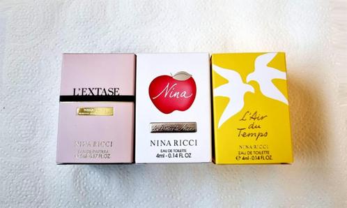 Set van 3 parfumminiaturen van Nina Ricci, RARES, Verzamelen, Parfumverzamelingen, Nieuw, Gevuld, Verzenden