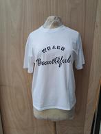 T-shirt "we are beautiful", Ophalen of Verzenden, Zo goed als nieuw, Maat 38/40 (M), Wit