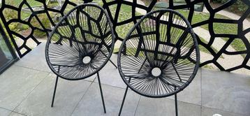Two black garden/balcony chairs beschikbaar voor biedingen