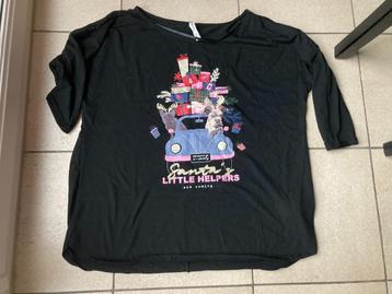 Zwart shirt ' Santa Little helpers ' Maat 42 / 44 beschikbaar voor biedingen