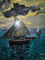 Tableau paysage mer voilier, par joky kamo ❗Vendu❗, Enlèvement ou Envoi