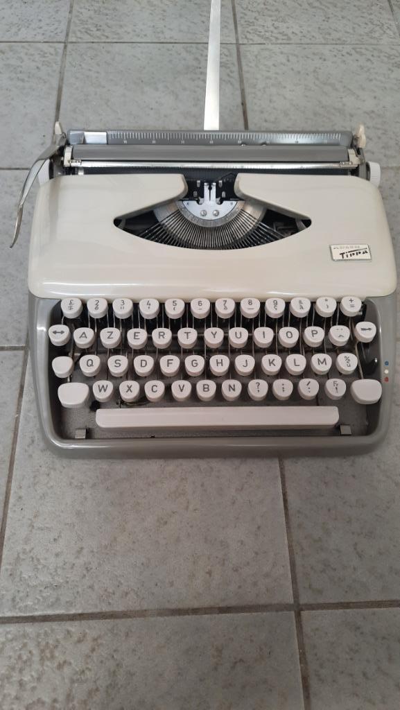 Vintage Adler Tippa 1 schrijfmachine met lederen koffer 1959, Divers, Machines à écrire, Utilisé, Enlèvement ou Envoi