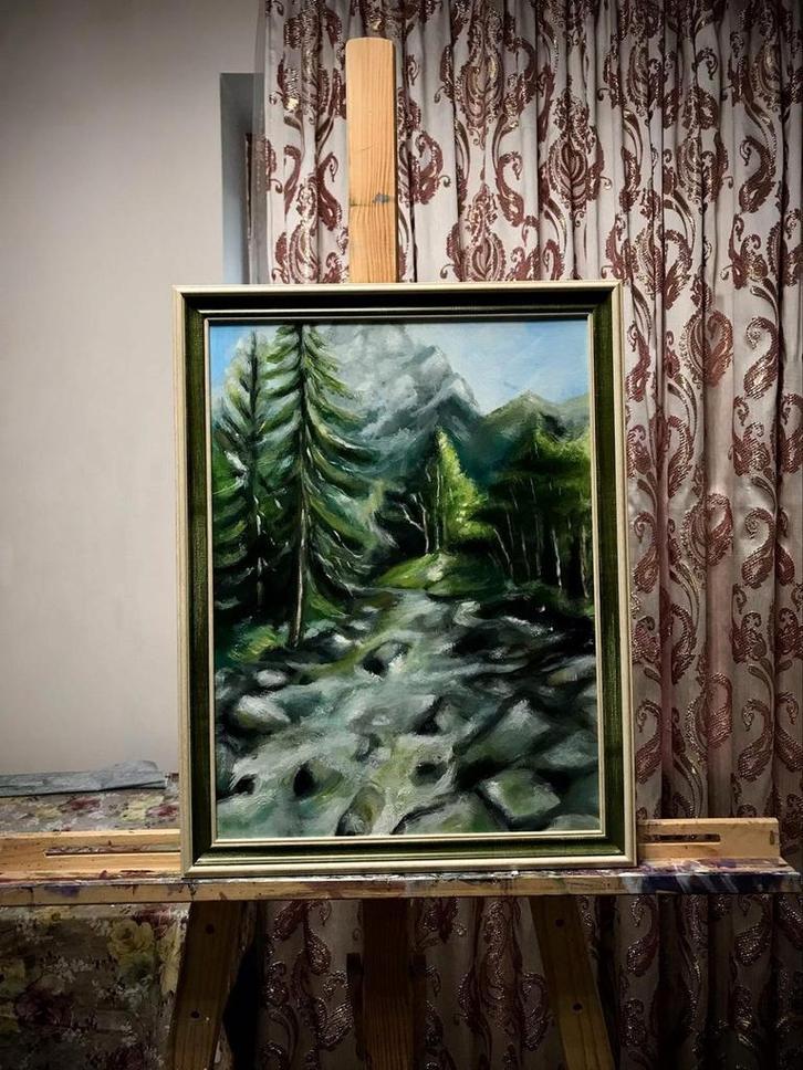 "Bospad" en "Bergbeek", Antiek en Kunst, Kunst | Schilderijen | Klassiek, Ophalen