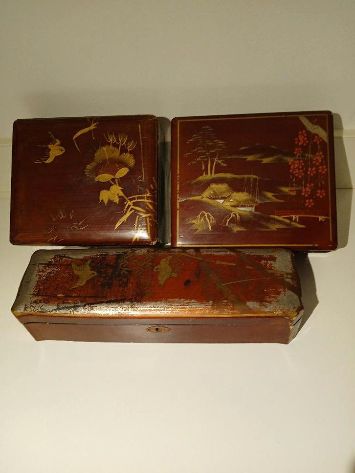 Japanse houten kisten, Antiek en Kunst, Antiek | Woonaccessoires, Ophalen of Verzenden