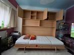 Eenpersoonsbed met opbouw, grenen kleur, Huis en Inrichting, Slaapkamer | Bedden, Ophalen