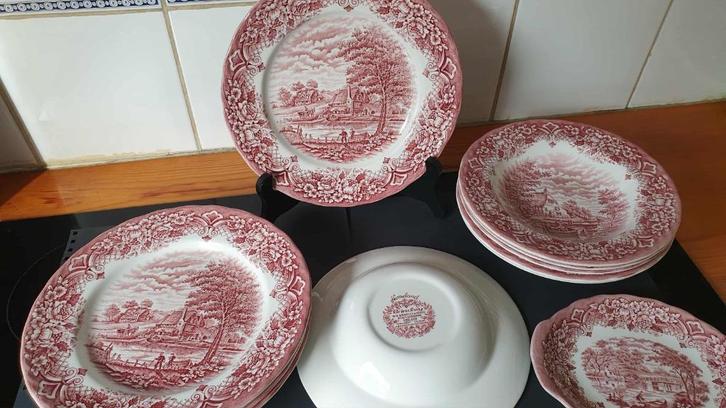 GRINDLEY ENGELS SERVIES RETRO (13 STUKS), Antiek en Kunst, Antiek | Servies compleet, Ophalen of Verzenden