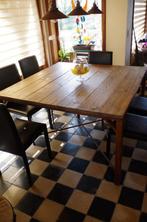 Eettafel 8 personen, landelijk, roeststijl, steigerhout, Huis en Inrichting, Ophalen, Zo goed als nieuw, Vierkant