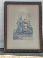 Gravure saint Nicolas du Chardonnet signe Eugène lautral, Enlèvement ou Envoi