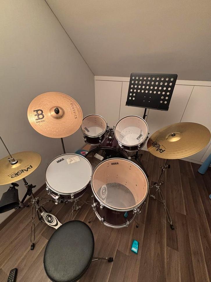 Batterie complète Peace 5 fûts + cymbales – prix négociable, Muziek en Instrumenten, Drumstellen en Slagwerk, Gebruikt, Pearl