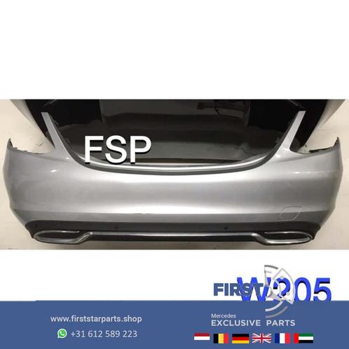 W205 complete achterbumper Mercedes C klasse zwart wit zilve, Auto-onderdelen, Carrosserie, Bumper, Mercedes-Benz, Achter, Gebruikt