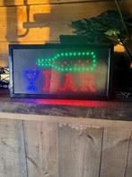 LED lichtbord BAR sign zwart, goede staat, met adapter, Ophalen of Verzenden, Zo goed als nieuw, Lichtbak of (neon) lamp