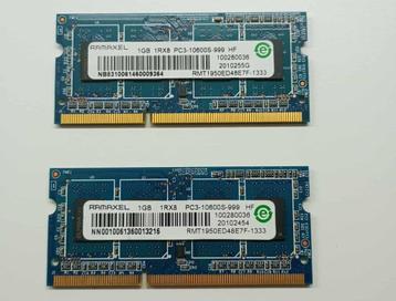 Laptop geheugen 1GB 1RX8 PC3 beschikbaar voor biedingen