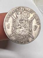 België 1 Franc 1886 zilver Leopold II, Ophalen of Verzenden