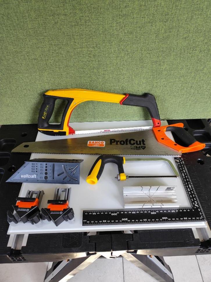 Lots Découpe fatmax5in1 bahco et accessoires très bon état, Tuin en Terras, Handzagen, Gebruikt, Beugelzaag, Ophalen of Verzenden