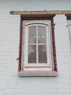 Houten raam enkel glas met glas in lood, Doe-het-zelf en Bouw, Glas en Ramen, Ophalen, Gebruikt, Glas in lood