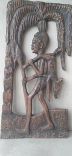 Ancien tableau en bois sculpté CONGO 1960, Ophalen