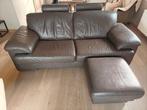 Zetel en poef gratis af te halen, Leder, Enlèvement, Utilisé, Cuir
