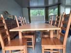 Eettafel eikenfineer 140x85x75cm uitschuifbaar met 6 stoelen, Huis en Inrichting, Ophalen, 100 tot 150 cm, Vierkant, 50 tot 100 cm