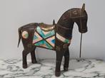 Indisch houten paardje,ingelegde versieringen, Antiek en Kunst, Kunst | Beelden en Houtsnijwerken, Ophalen
