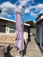 Zweefparaplu 3x3 m + voet, Tuin en Terras, Ophalen, Zo goed als nieuw