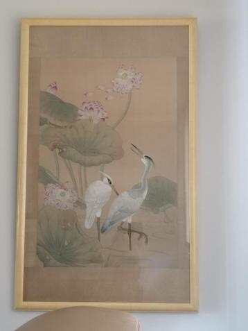 Schilderij op zijde beschikbaar voor biedingen
