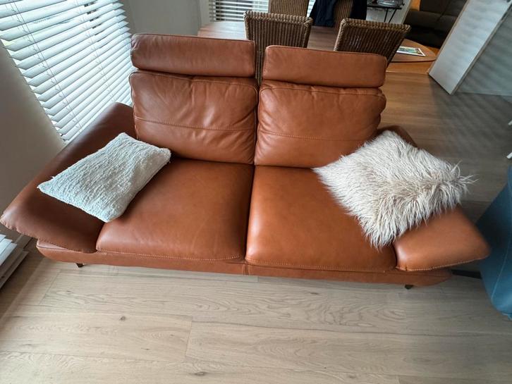 Lederen zetel Chateau d’ax  3 zit. Verstelbare zijkanten, Huis en Inrichting, Fauteuils, Zo goed als nieuw, Leer, 125 cm of meer