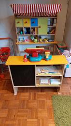 Houten speelgoed winkeltje met kassa en winkelkarretje, Ophalen