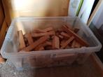 Houten bouwblokken incl. plastiek box van Tontarelli 40x60, Ophalen, Gebruikt