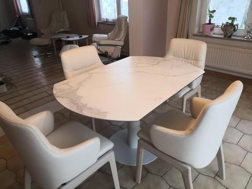 Eettafel met 6 stoelen-zetels, Huis en Inrichting, Tafels | Eettafels, Zo goed als nieuw, 50 tot 100 cm, 100 tot 150 cm, Vijf personen of meer