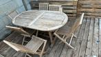 URGENT Table de jardin en teck, Ophalen, Gebruikt