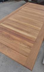 ACTIE: Eiken eettafel met stalen X poot - ook voor buiten, Neuf, 150 à 200 cm, Enlèvement, 50 à 100 cm