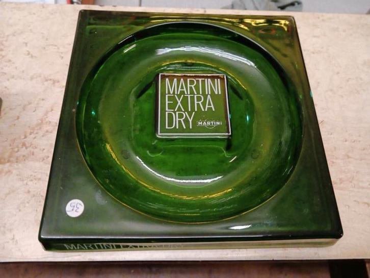 Martini extra dry asbak groot glas groen, Verzamelen, Merken en Reclamevoorwerpen, Ophalen of Verzenden