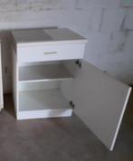 URGENT MEUBLE BLANC 1 PORTE 1 TIROIR, Ophalen, (Half)hoge kast, Gebruikt, 50 tot 100 cm
