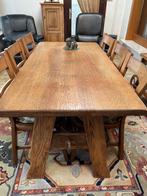 Tafel en stoelen, Huis en Inrichting, Tafels | Eettafels, Ophalen, Eikenhout, Zo goed als nieuw, Vijf personen of meer