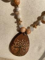 Handbeschilderde Ketting Levensboom🍂, Ophalen of Verzenden, Nieuw, Overige materialen, Met hanger